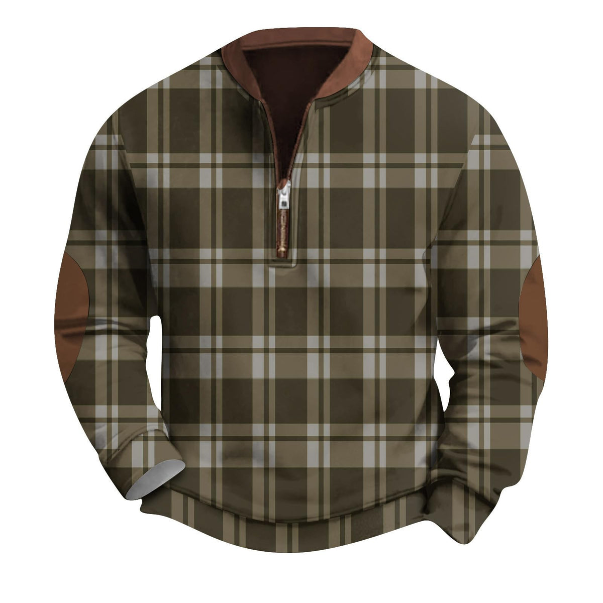 Mens Sweatshirts Cotton Substantial Clothing Vintage Knit Print Mens Fleece Jacket With Zipper Pullover Mens Jackets Lightweight Dressy Dark Green Xl
