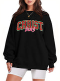 Women's Sequin Christmas Sweater – Festive Letter Print Pullover